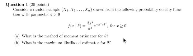 Solved Question 1 (20 points) Consider a random sample (X1, | Chegg.com
