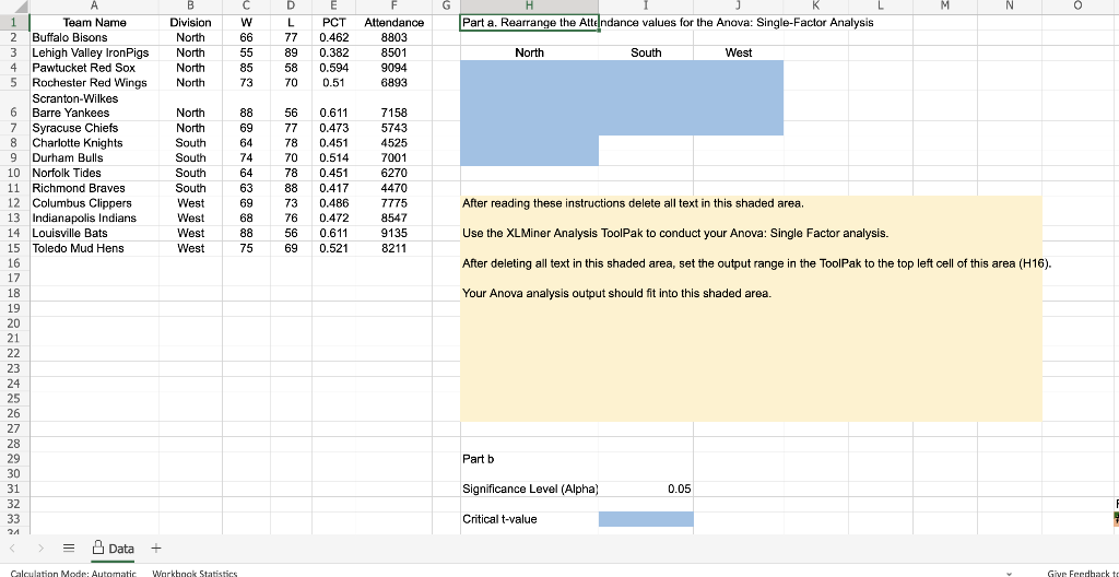 After deleting all text in this shaded area, set the output range in the ToolPak to the top left cell of this area (H16).
You