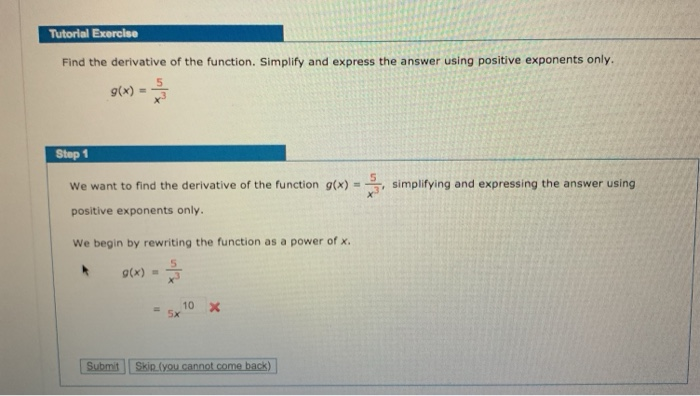 Solved Find the derivative of the function. Simplify and | Chegg.com