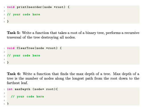 Solved The program already contains the structure for node | Chegg.com