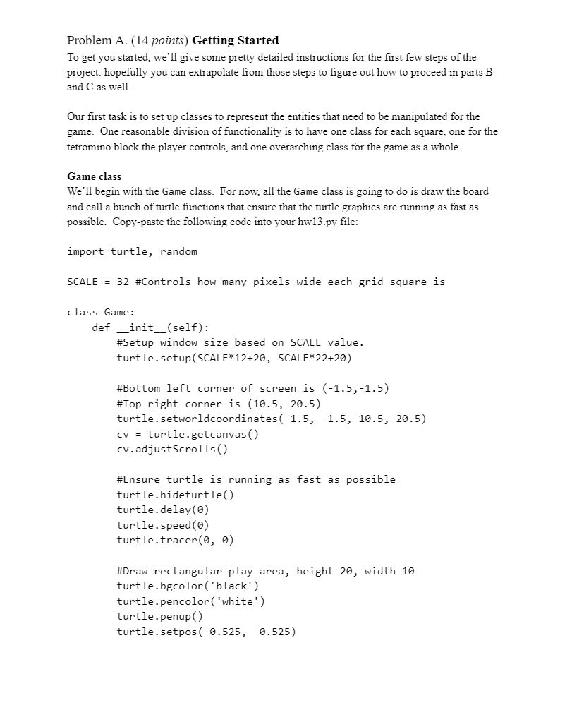 Solved Problem A. (14 points) Getting Started To get you | Chegg.com