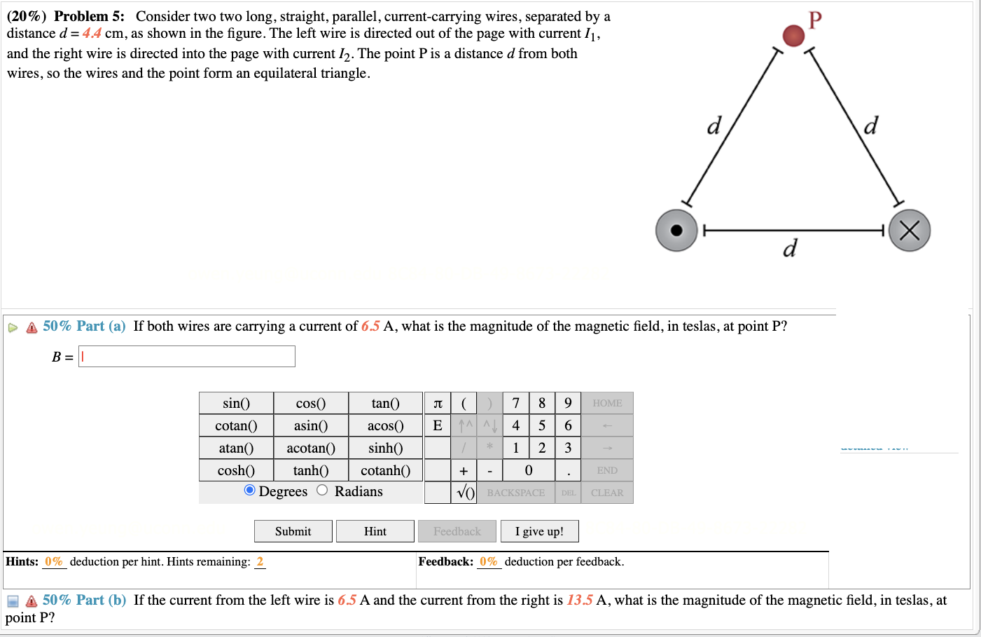 Solved (20\%) Problem 5: Consider Two Two Long, Straight, | Chegg.com