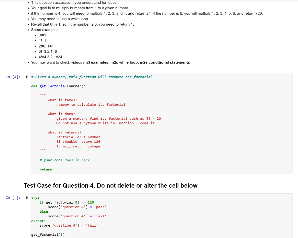 Solved - This question assesses if you understand for loops. | Chegg.com