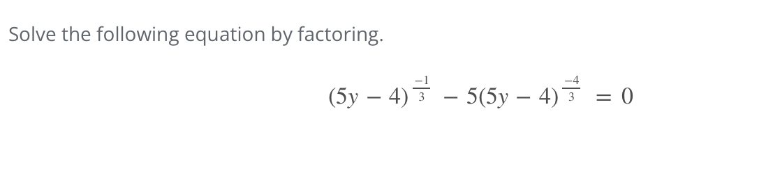 Solved Solve the following equation by factoring. | Chegg.com