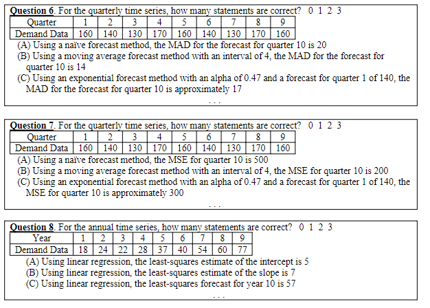 Solved Question 6. For the quarterly time series, how many | Chegg.com