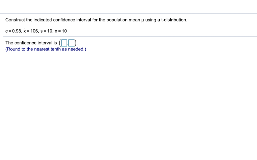 Solved Construct the indicated confidence interval for the | Chegg.com
