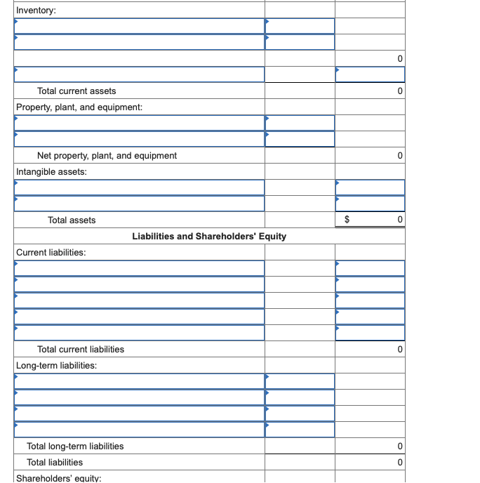 Solved The following incomplete balance sheet for the | Chegg.com