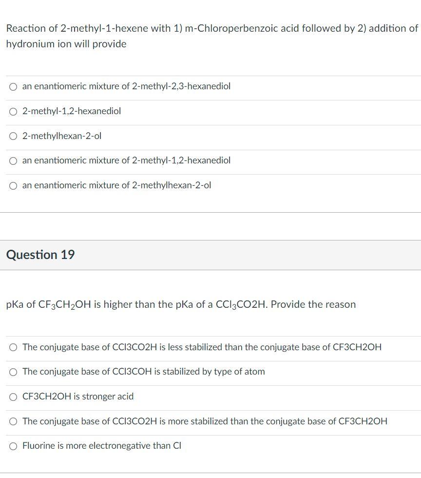 Solved Reaction of 2-methyl-1-hexene with 1) | Chegg.com