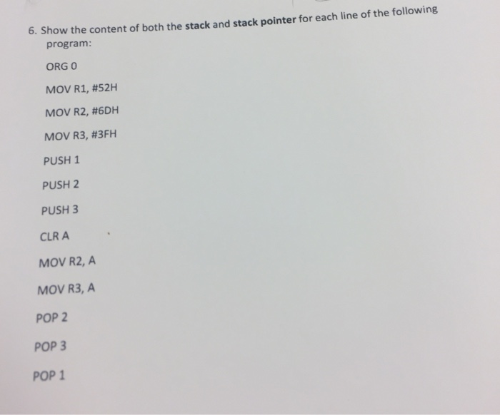 Solved 6. Show the content of both the stack and stack | Chegg.com