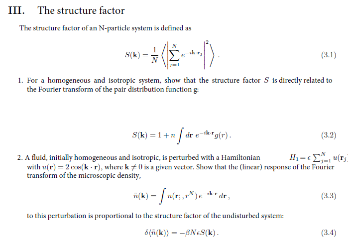 Solved III. The structure factor The structure factor of an | Chegg.com
