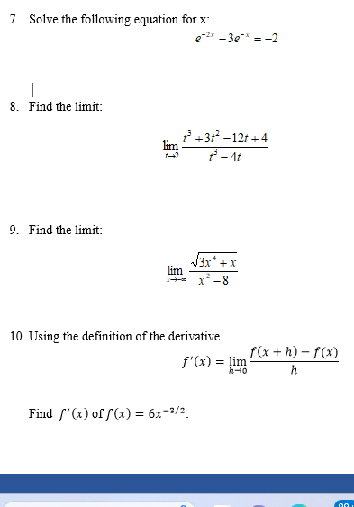 Solved Solve The Following Equation For X e 2x 3e x 2 Chegg solved-solve-the-following-equation-for-x-e-2x-3e-x-2-chegg