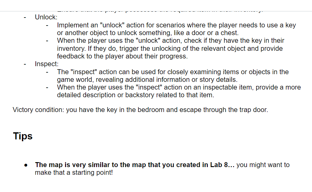 RPG Escape Room Game in Python. Must pass test case | Chegg.com