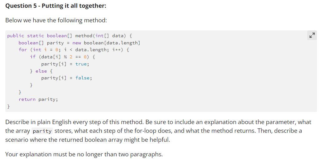 Solved Question 5 - Putting it all together: Below we have | Chegg.com