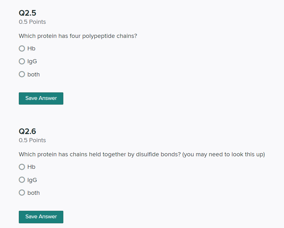 Solved Q2 Compare And Contrast Hemoglobin And Immunoglobulin | Chegg.com