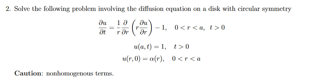 Solved 2. Solve the following problem involving the | Chegg.com