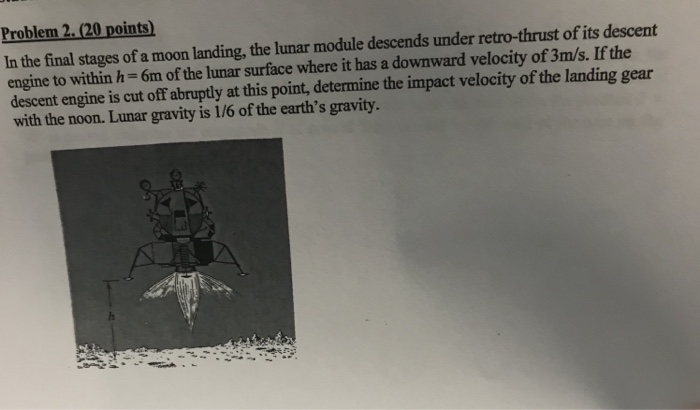 Solved Problem 2 (20 points) In the final stages of a moon | Chegg.com