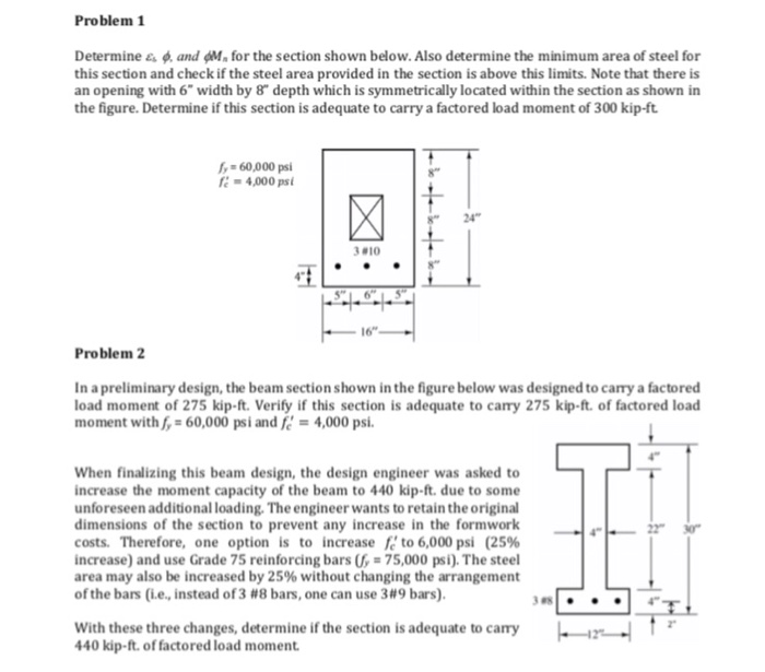 Solved Problem 1 Determine厶 and afs for the section shown | Chegg.com