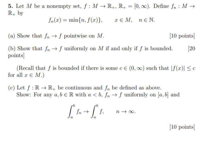 Solved 5 Let M Be A Nonempty Set F M R R 0 0 Chegg Com