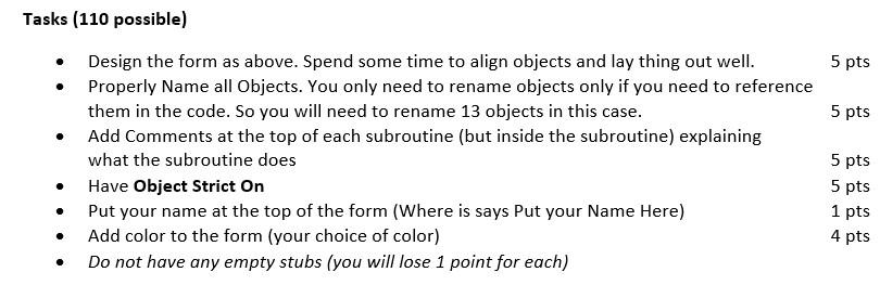 Solved Visual Basic Homework Windows Forms.Net Help! Must | Chegg.com