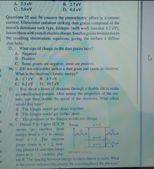 Solved I Know That 35 Is B, But I Don't Know To Explain Why | Chegg.com