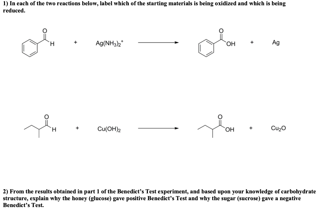 Solved 1) In each of the two reactions below, label which of | Chegg.com