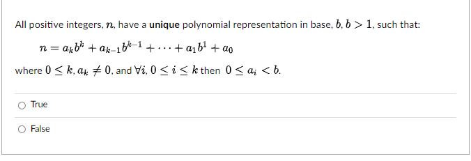Solved All positive integers, n, have a unique polynomial | Chegg.com
