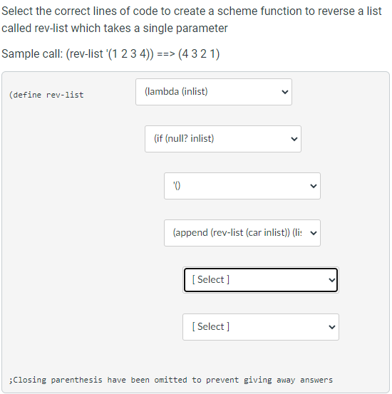 Solved Select the correct lines of code to create a scheme | Chegg.com