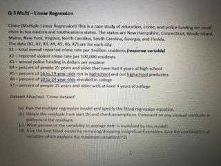 1) Solve multiple linear regression This is a case | Chegg.com