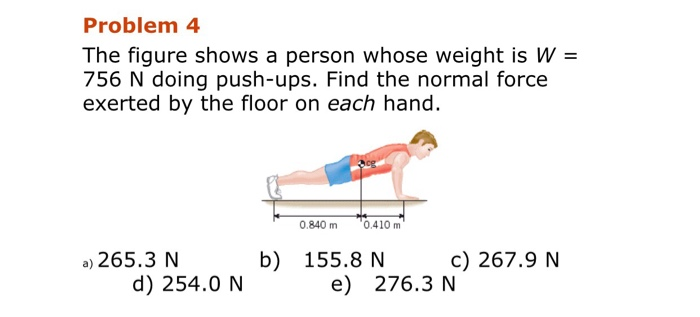 Solved Problem 4 The figure shows a person whose weight is W | Chegg.com