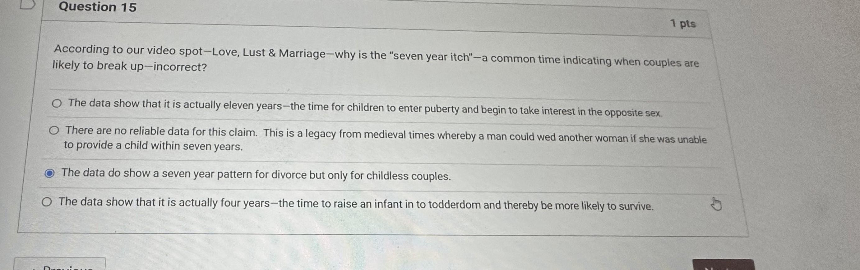 Solved According to our video spot-Love, Lust & | Chegg.com