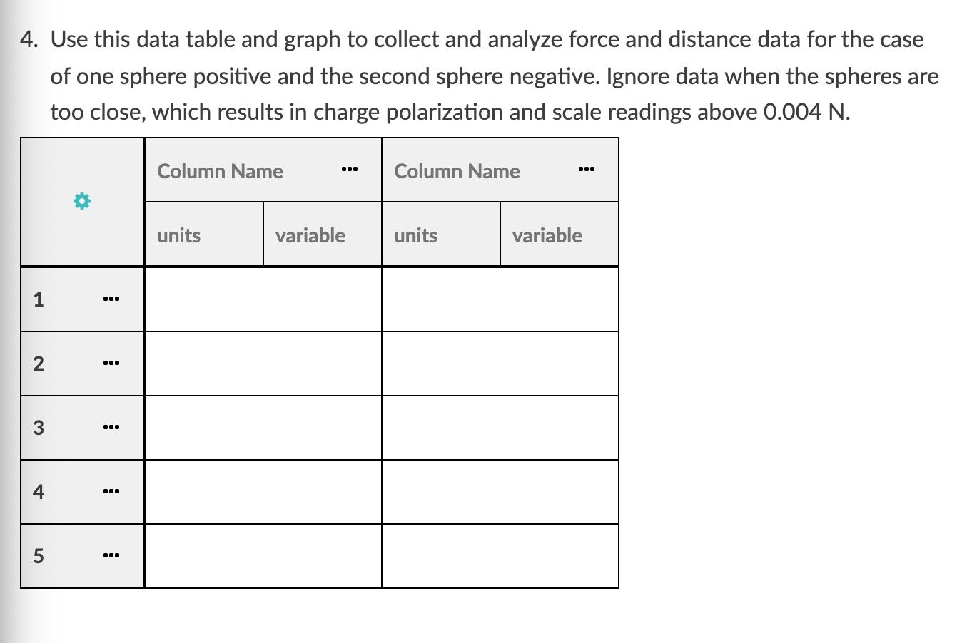 4. Use this data table and graph to collect and | Chegg.com