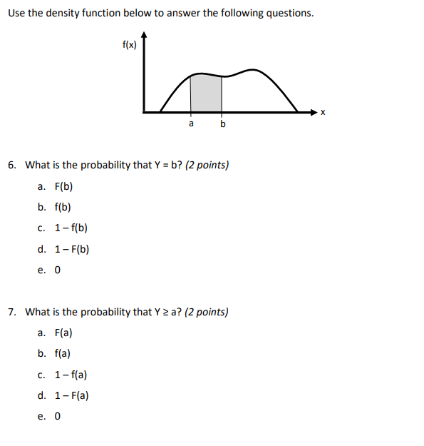 Solved Use the density function below to answer the | Chegg.com