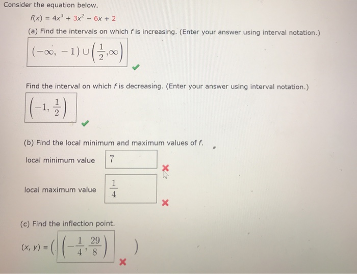 Solved Consider The Equation Below X 4x3 3x2 6x 2