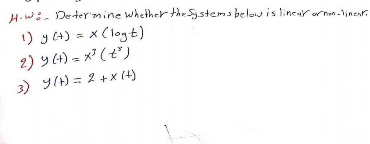 Solved Howi Determine whether the Systems below is linear or | Chegg.com