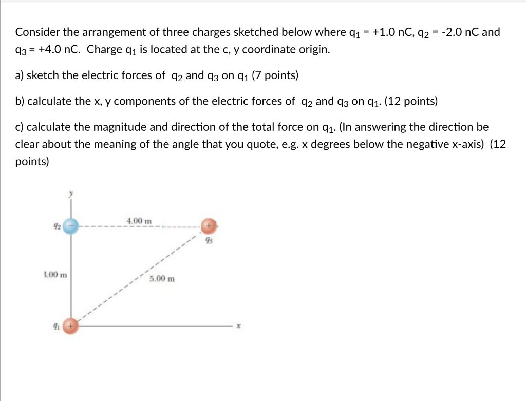 Solved Consider The Arrangement Of Three Charges Sketched | Chegg.com