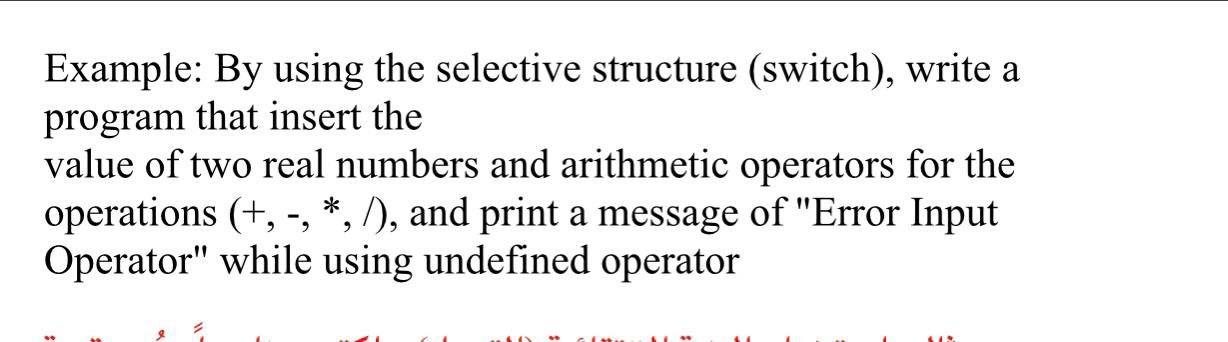 Solved Example: By using the selective structure (switch), | Chegg.com