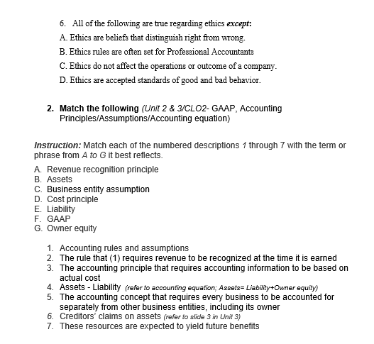 Solved All of the following are true regarding ethics | Chegg.com