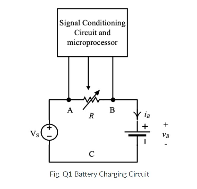 Solved Fig. Q1 shows a battery charging circuit. The Circuit Diagram