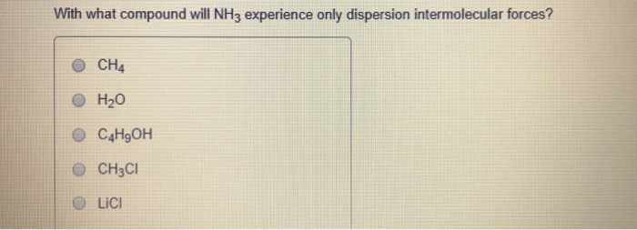 Solved With what compound will NH3 experience only | Chegg.com