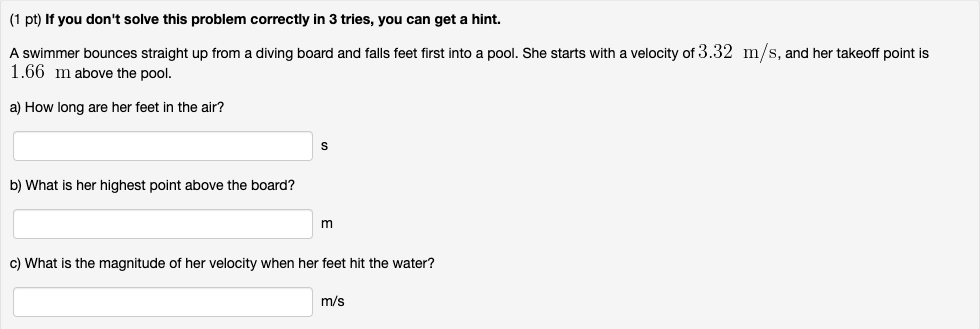 Solved (1 pt) If you don't solve this problem correctly in 3 | Chegg.com