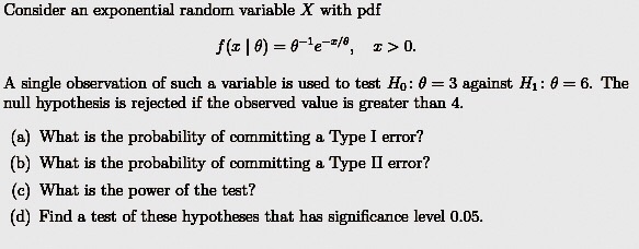 Solved Consider an exponential random variable X with pdf | Chegg.com
