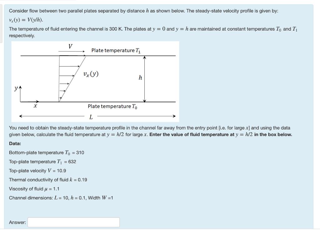 Solved Consider flow between two parallel plates separated | Chegg.com