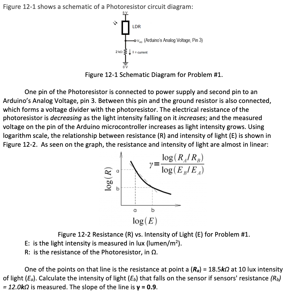 Solved Figure 12-1 shows a schematic of a Photoresistor | Chegg.com