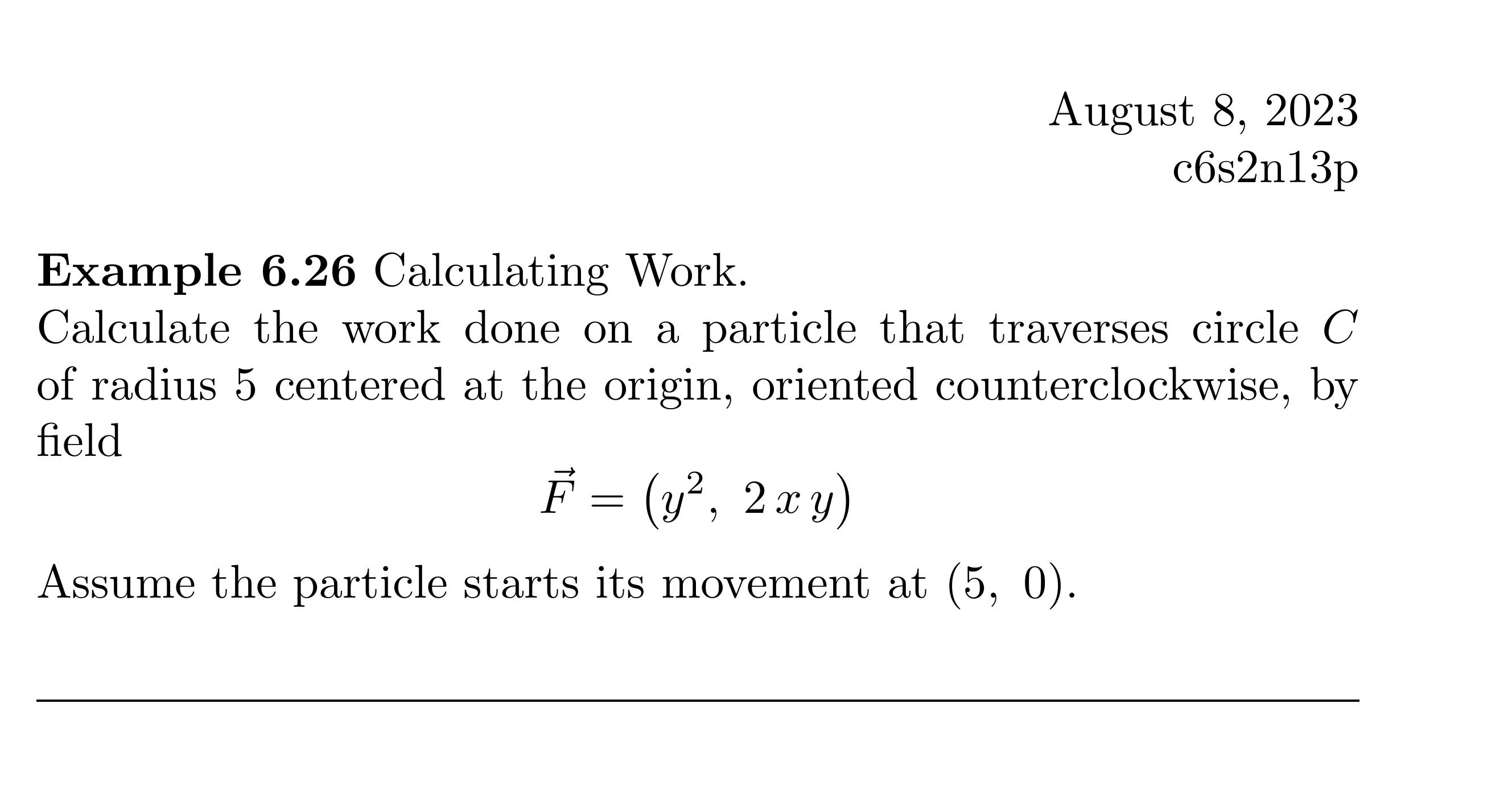 Solved Example 6.26 Calculating Work. Calculate the work | Chegg.com