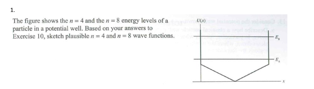Solved 1. The figure shows then 4 and the n 8 energy levels | Chegg.com