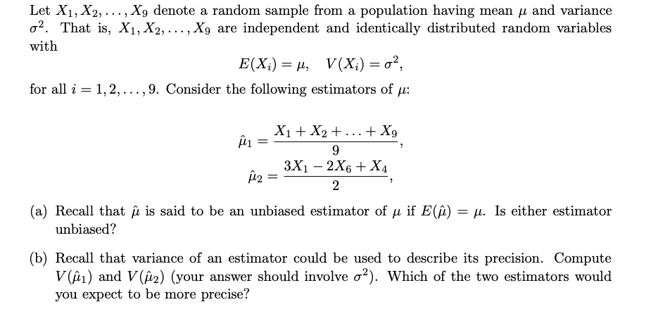 Solved Let X1 X2 X Denote A Random Sample From A Chegg Com