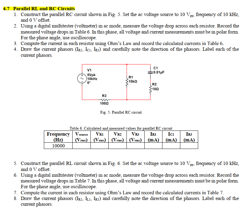 Parallel Rc Circuit Calculator