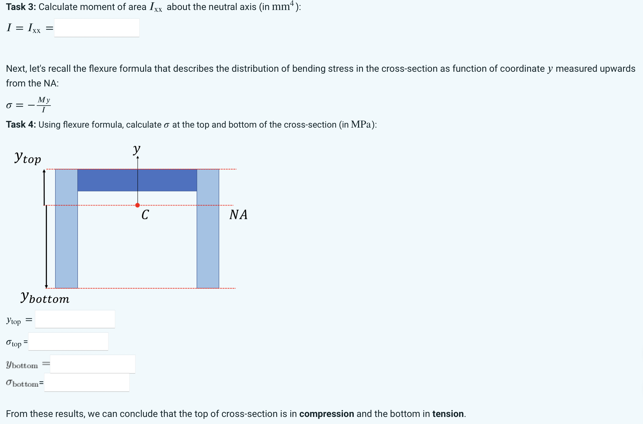 Solved Bending Stress In This Exercise, We Consider A | Chegg.com