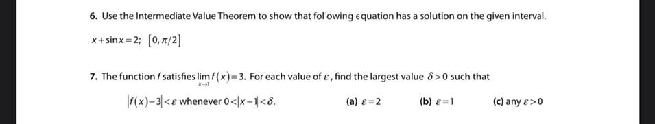 Solved 6. Use the Intermediate Value Theorem to show that | Chegg.com