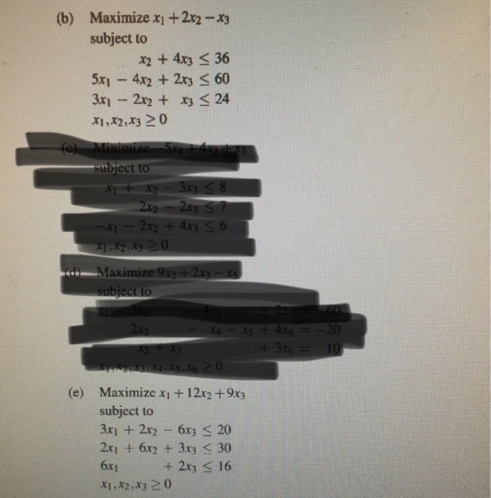 Solved For each of the following, put the problem into | Chegg.com